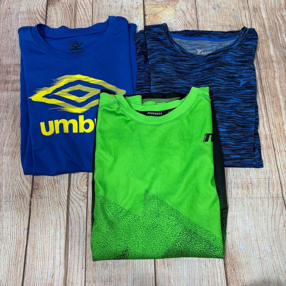 Boys XL Shirt Bundle Russell, Umbro & Old Navy Active